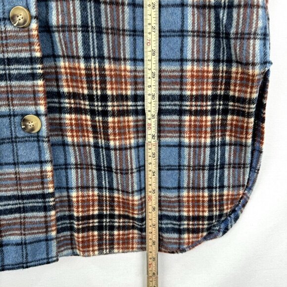 Paper Crane Blue and Brown Plaid Utility Jacket - Picture 16 of 16